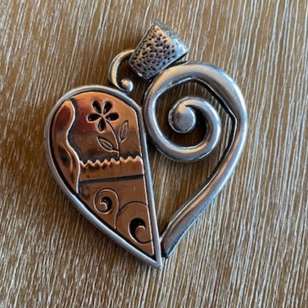 Brighton Silver and Copper Necklaced Fob